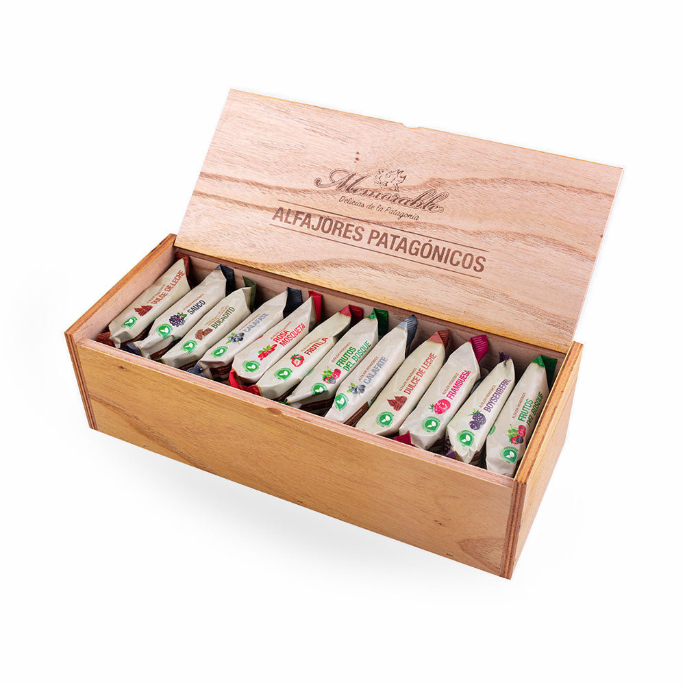 Caja de Madera de Alfajores Artesanales - 12 Unidades