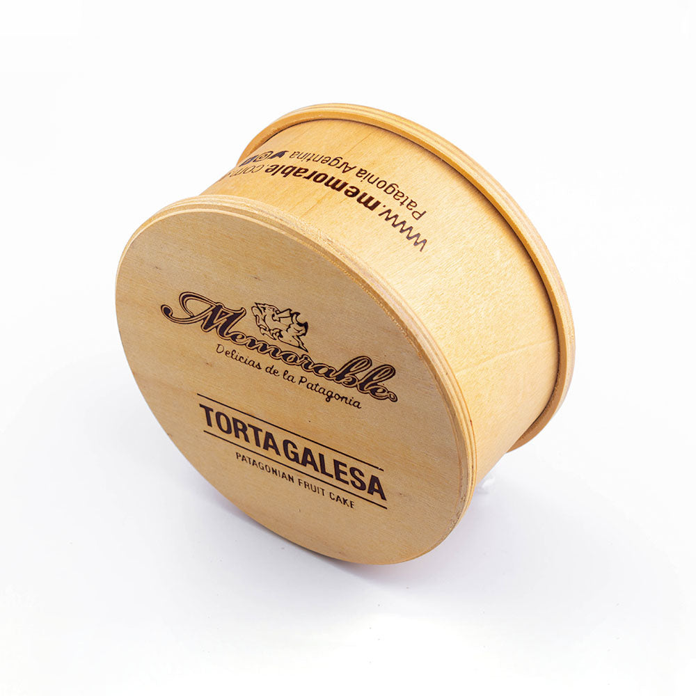 Torta Galesa - 300 gramos en Caja de Madera Redonda