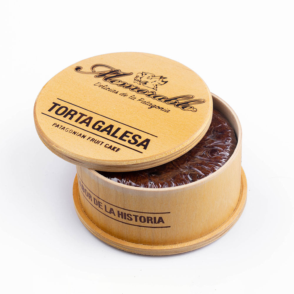 Torta Galesa - 500 gramos en Caja de Madera Redonda